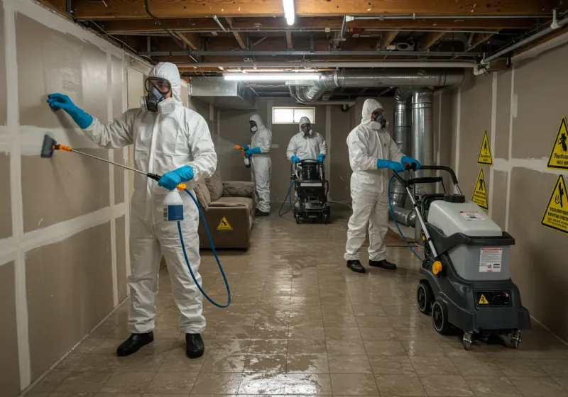 Basement Moisture Removal and Structural Drying process in Knox County, OH